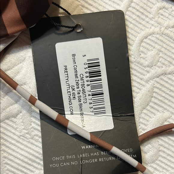 PrettyLittleThing Brown Zebra Bikini. Top 8/bottom10. NWT - Picture 6 of 13